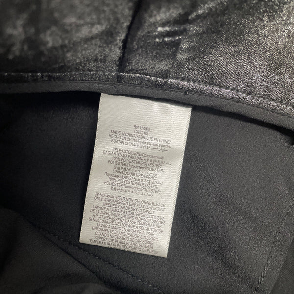 BCBGMAXAZRIA Womens Metallic Black Velvet Trousers Pants Size S