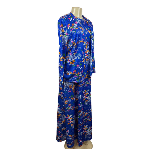 Vintage Yves Jennet Women's Multicolored Maxi Long Sleeve Dress Set Size 10