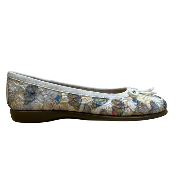 Aerosoles Women’s White Fabric 440 Memory Foam Fashionista Flats 6M - New