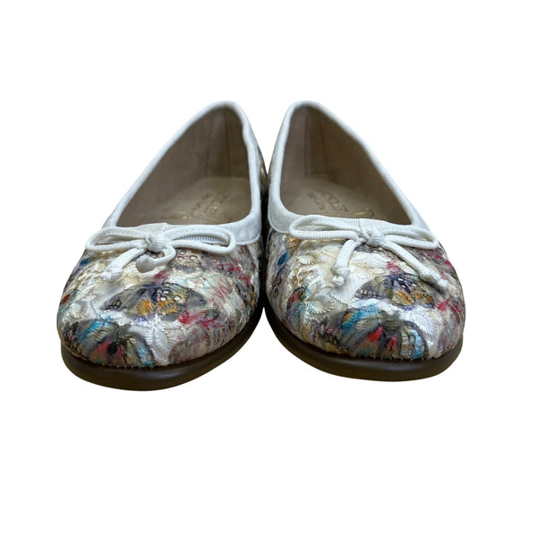Aerosoles Women’s White Fabric 440 Memory Foam Fashionista Flats 6M - New