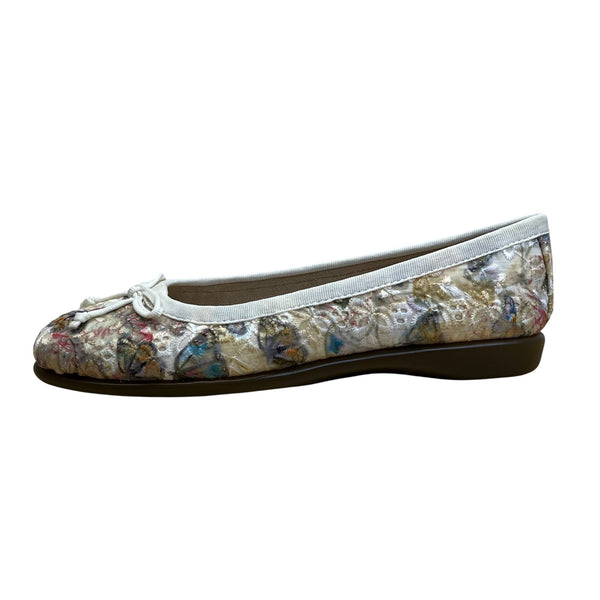 Aerosoles Women’s White Fabric 440 Memory Foam Fashionista Flats 6M - New