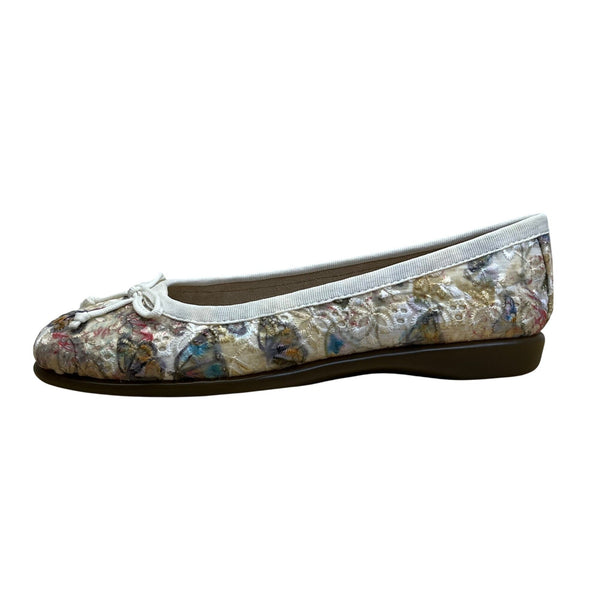 Aerosoles Women’s White Fabric 440 Memory Foam Fashionista Flats 6M - New