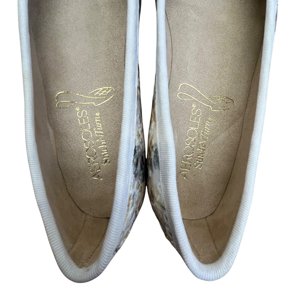Aerosoles Women’s White Fabric 440 Memory Foam Fashionista Flats 6M - New