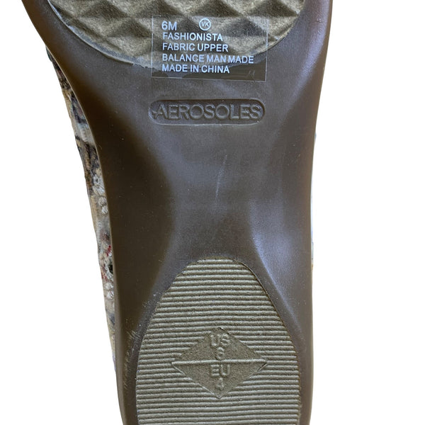 Aerosoles Women’s White Fabric 440 Memory Foam Fashionista Flats 6M - New