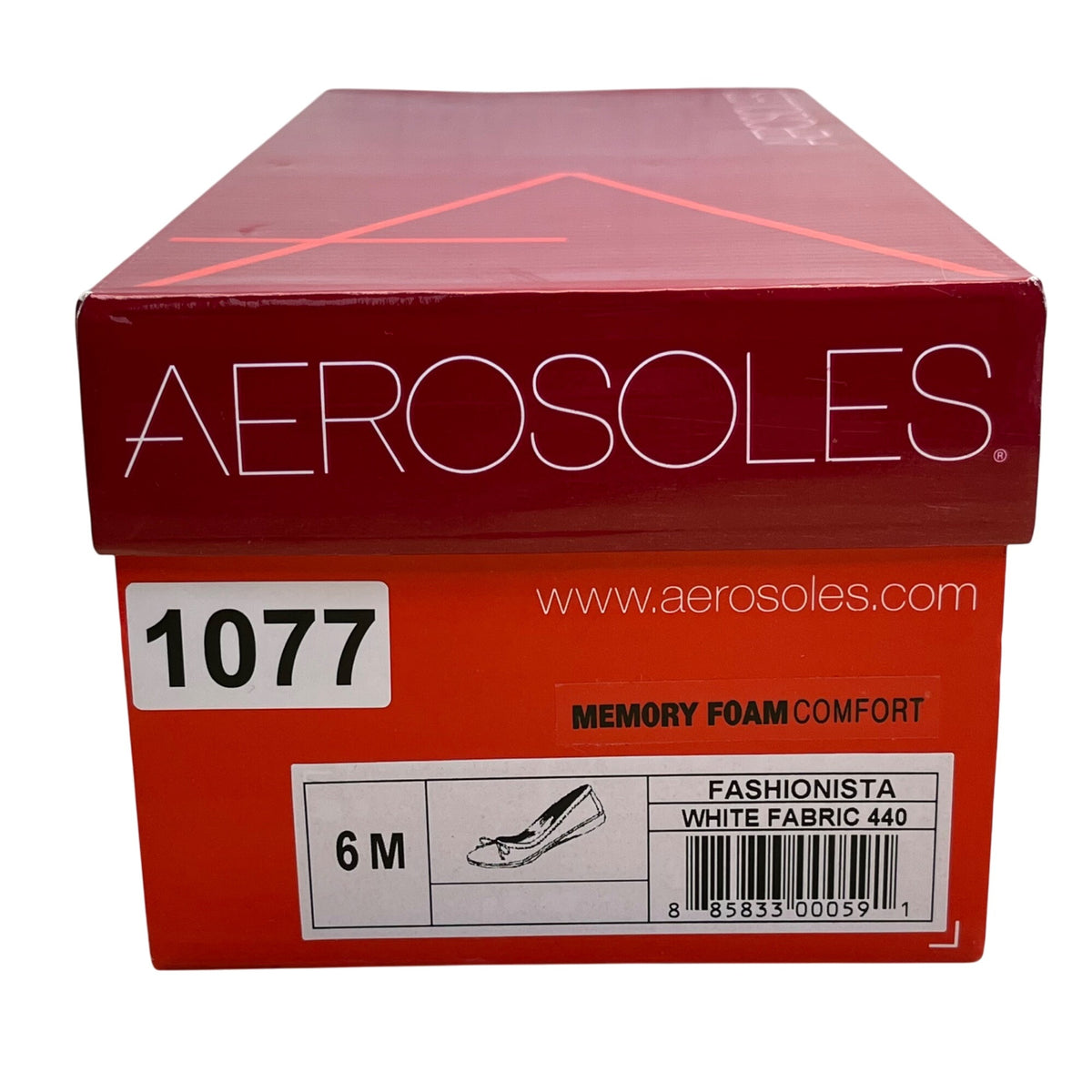 Aerosoles Women’s White Fabric 440 Memory Foam Fashionista Flats 6M - New