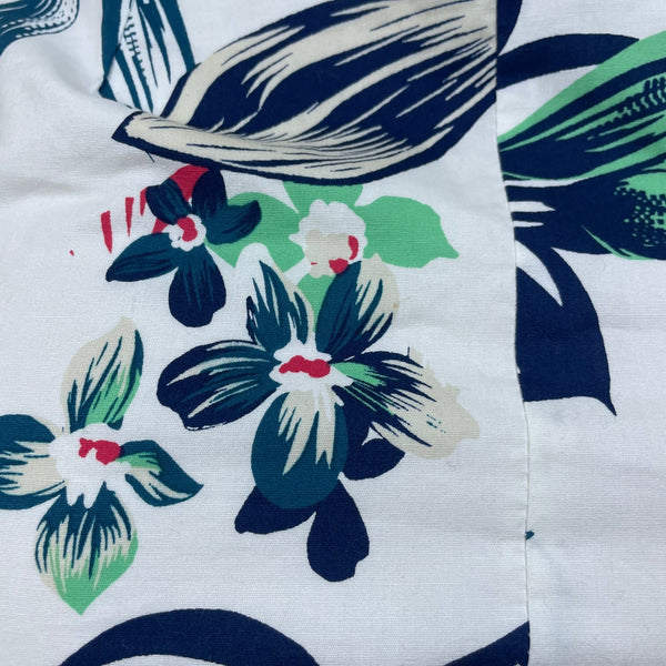 Aqua Women's White Tropical & Floral Wrap Mini Skirt With Ruffle Sz S - New