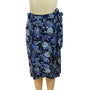 Loft Womens Floral Wrap Skirt Blue & Black Paisley Print Size 0