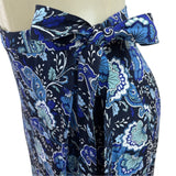 Loft Womens Floral Wrap Skirt Blue & Black Paisley Print Size 0