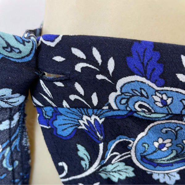 Loft Womens Floral Wrap Skirt Blue & Black Paisley Print Size 0
