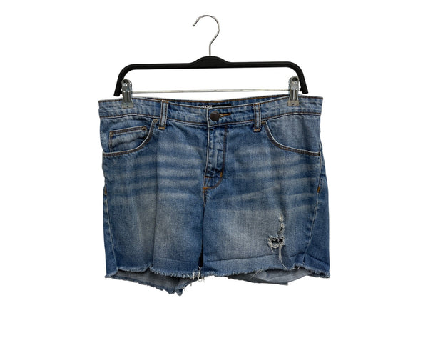 BDG Boyfriend Distressed Denim Shorts Size 28 Blue Raw Hem Casual Wear