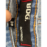 BDG Boyfriend Distressed Denim Shorts Size 28 Blue Raw Hem Casual Wear