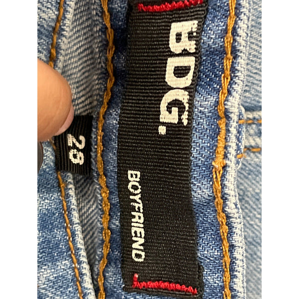 BDG Boyfriend Distressed Denim Shorts Size 28 Blue Raw Hem Casual Wear