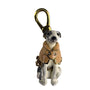Juicy Couture Womens Gold Tone Dog Charm Keychain White/Beige Enameled