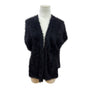 Chicos Black Fuzzy Open Front Ves Womens Knit Layer Size S/M