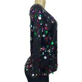 Design Options Womens Colorful Sequin Knit Sweater Size M