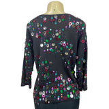 Design Options Womens Colorful Sequin Knit Sweater Size M