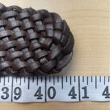 Michael Kors Genuine Leather Braided Belt With Silver Buckle M Brown