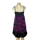 Naguchi Spaghetti Strap Dress Black & Purple Knee Length Dress Size XS/S