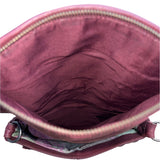 The Sak Burgundy Leather Crossbody Bag Adjustable Strap & Buckle Accents Sz M