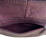 The Sak Burgundy Leather Crossbody Bag Adjustable Strap & Buckle Accents Sz M