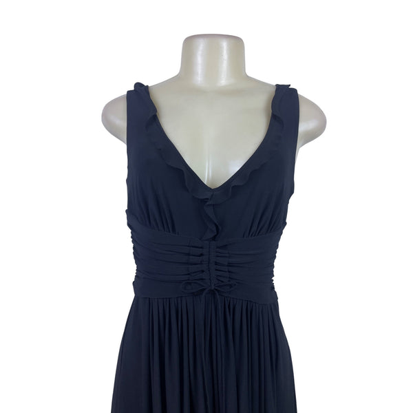 Anne Klein Black Sleeveless V-Neck Ruched Waist Women’s Dress Size 4