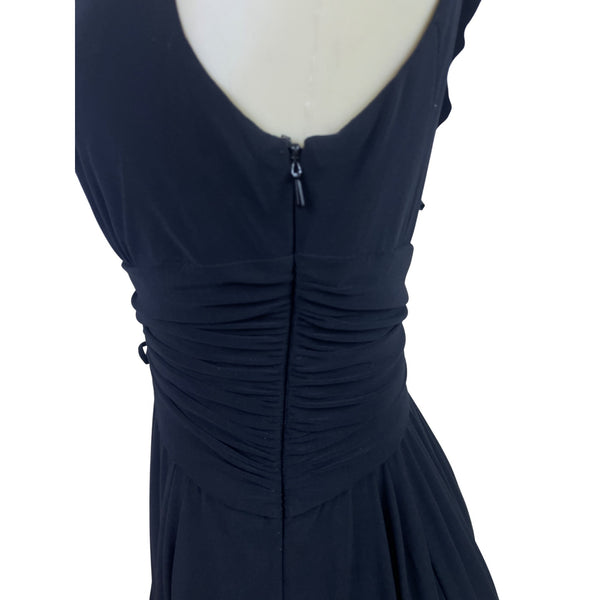 Anne Klein Black Sleeveless V-Neck Ruched Waist Women’s Dress Size 4