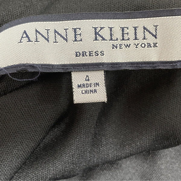 Anne Klein Black Sleeveless V-Neck Ruched Waist Women’s Dress Size 4