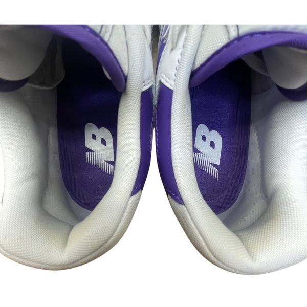 Balance Men’s White Leather & Purple Accents NB 550 Low Top Sneakers Size 6.5