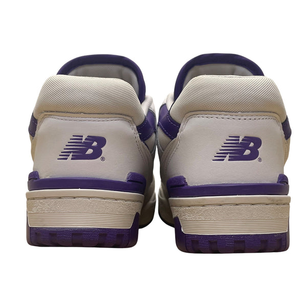 Balance Men’s White Leather & Purple Accents NB 550 Low Top Sneakers Size 6.5