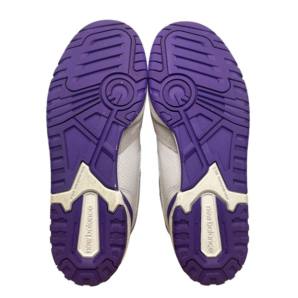 Balance Men’s White Leather & Purple Accents NB 550 Low Top Sneakers Size 6.5