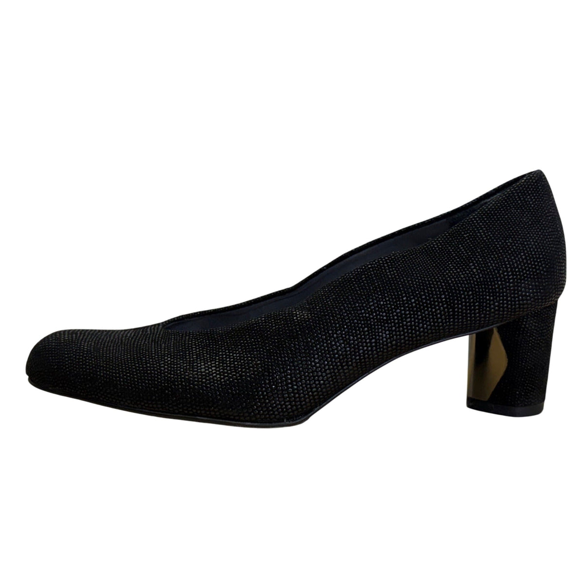 Stuart Weitzman Women’s Black Textured Block Heel Goosebump Pumps Size 7.5M