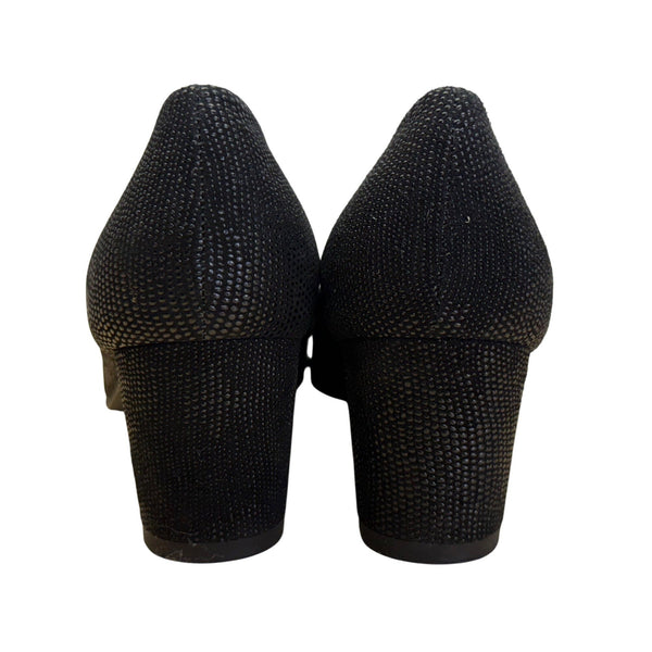 Stuart Weitzman Women’s Black Textured Block Heel Goosebump Pumps Size 7.5M