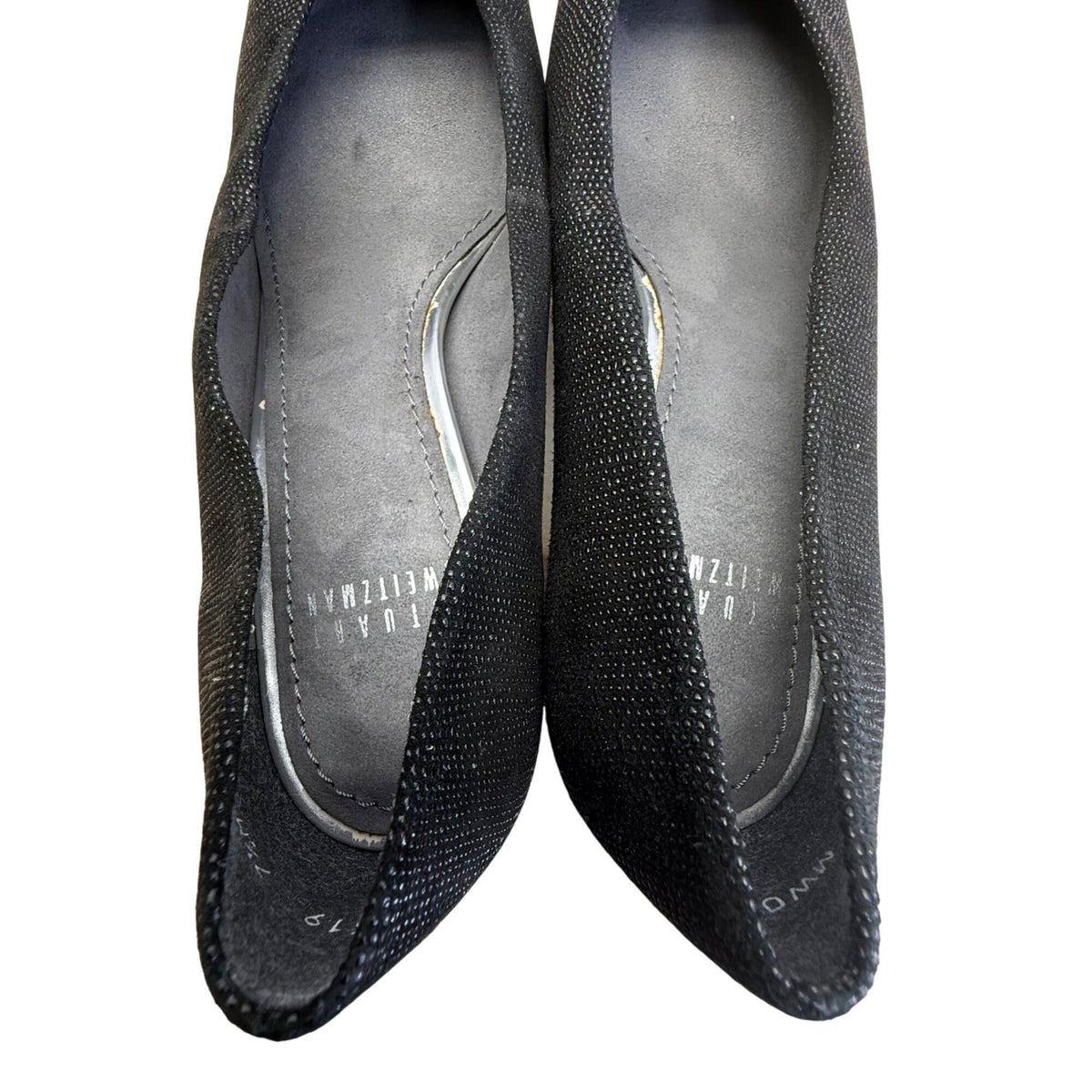 Stuart Weitzman Women’s Black Textured Block Heel Goosebump Pumps Size 7.5M