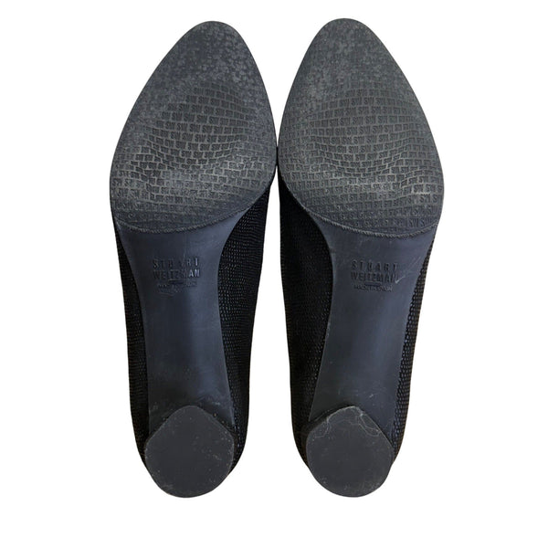 Stuart Weitzman Women’s Black Textured Block Heel Goosebump Pumps Size 7.5M