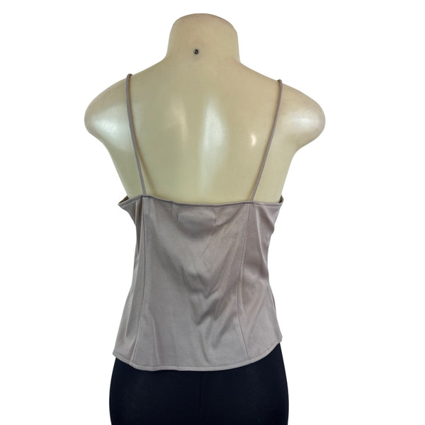 JS Boutique Women's Beige Sheer & Embroidered Long Sleeve Cami Set Sz 10