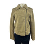 Zara Women's Tan Jacket With Zipper Zippered Pockets & Snap Collar Warm Size M