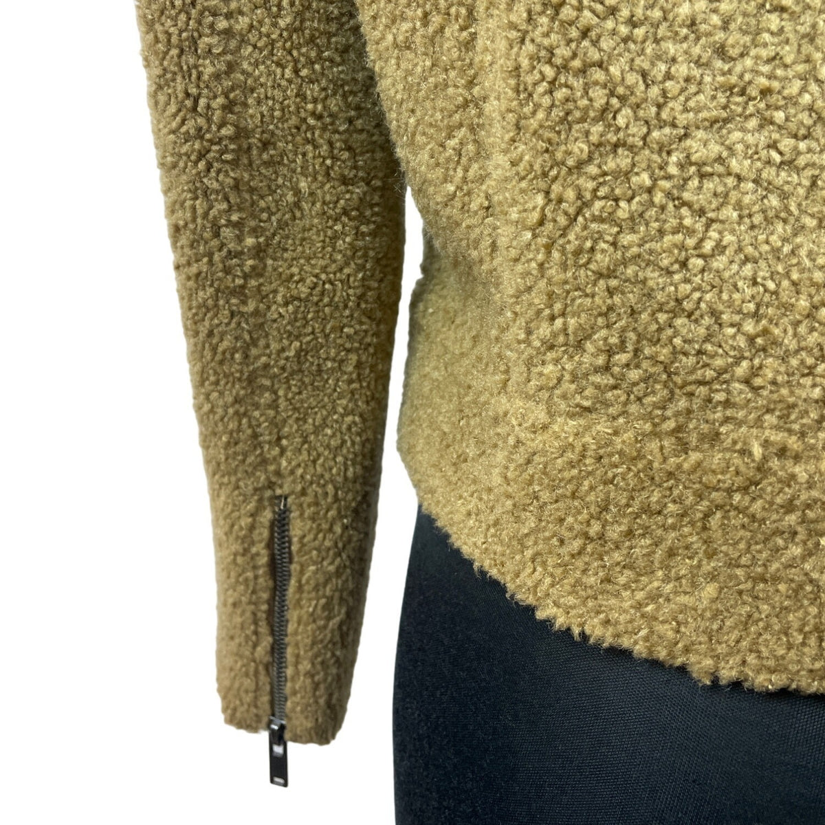 Zara Women's Tan Jacket With Zipper Zippered Pockets & Snap Collar Warm Size M