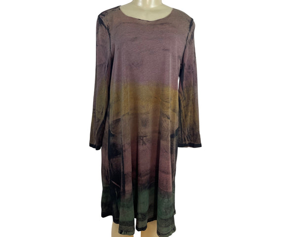 Raquel Allegro Basic Multicolor Long-Sleeve Ombre Tunic Dress Size 3