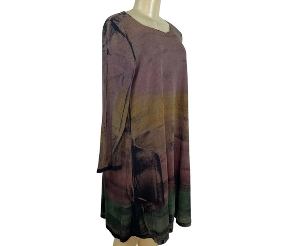 Raquel Allegro Basic Multicolor Long-Sleeve Ombre Tunic Dress Size 3