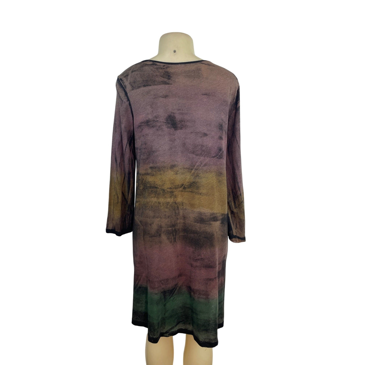 Raquel Allegro Basic Multicolor Long-Sleeve Ombre Tunic Dress Size 3