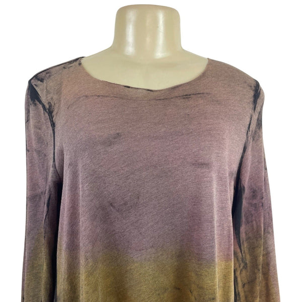 Raquel Allegro Basic Multicolor Long-Sleeve Ombre Tunic Dress Size 3