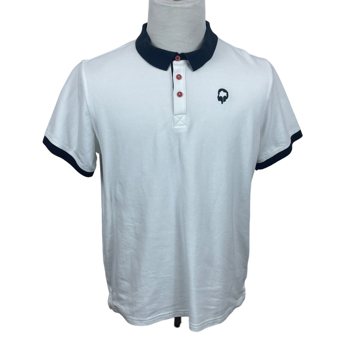 Outdoor Afro Men's Classic Fit Button Up White Polo Shirt Sz L - NWT