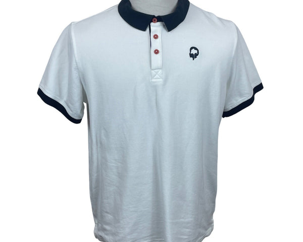 Outdoor Afro Men's Classic Fit Button Up White Polo Shirt Sz L - NWT
