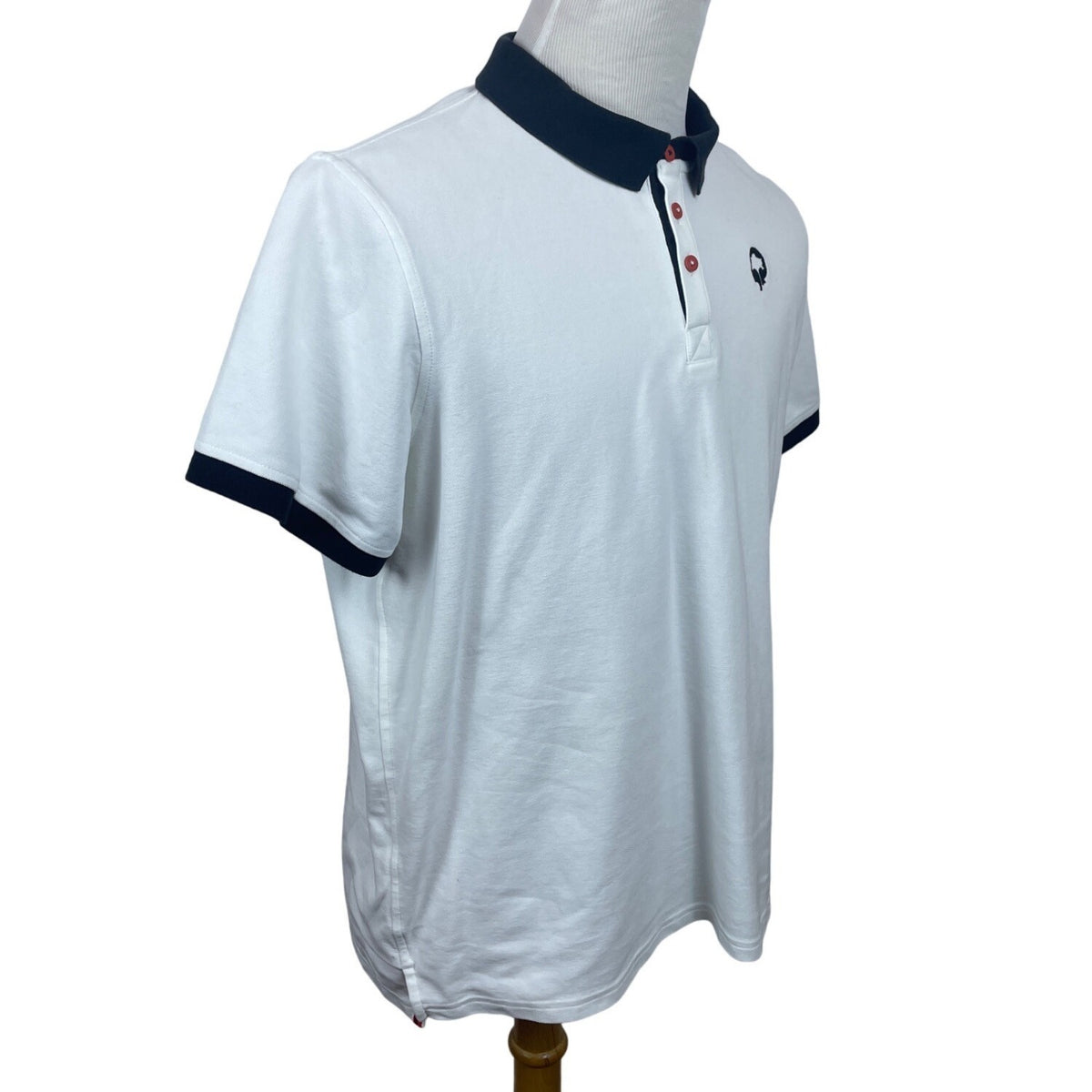 Outdoor Afro Men's Classic Fit Button Up White Polo Shirt Sz L - NWT