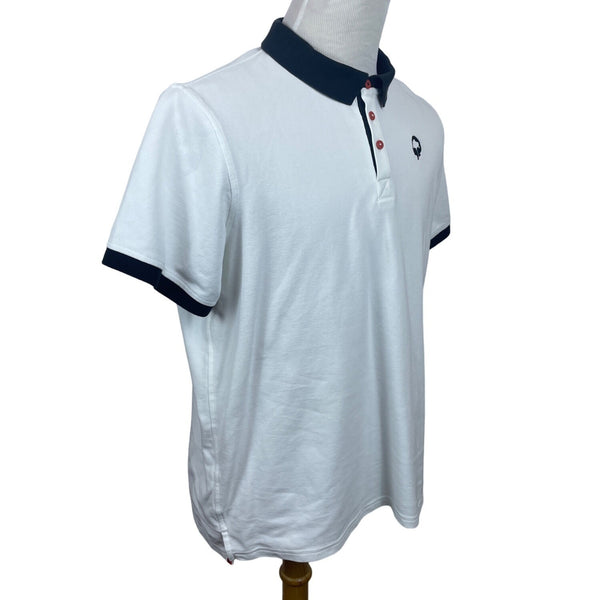 Outdoor Afro Men's Classic Fit Button Up White Polo Shirt Sz L - NWT