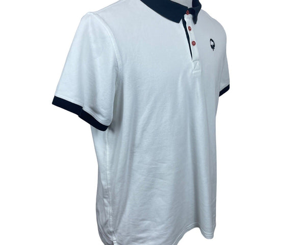 Outdoor Afro Men's Classic Fit Button Up White Polo Shirt Sz L - NWT