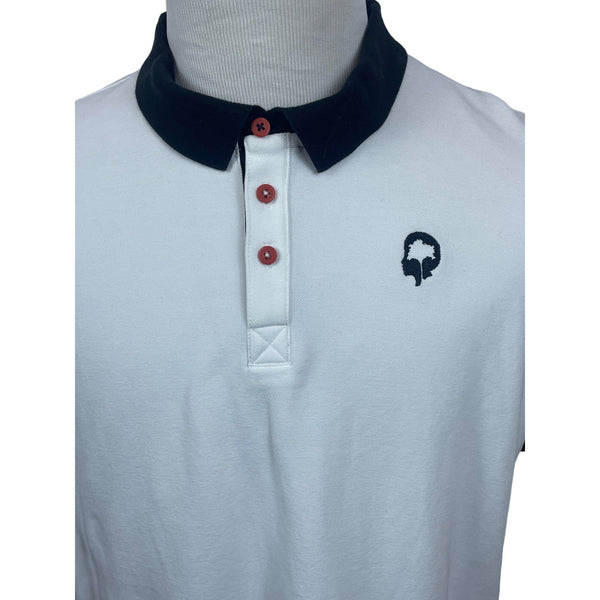 Outdoor Afro Men's Classic Fit Button Up White Polo Shirt Sz L - NWT