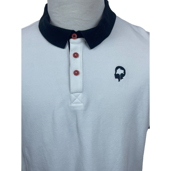 Outdoor Afro Men's Classic Fit Button Up White Polo Shirt Sz L - NWT