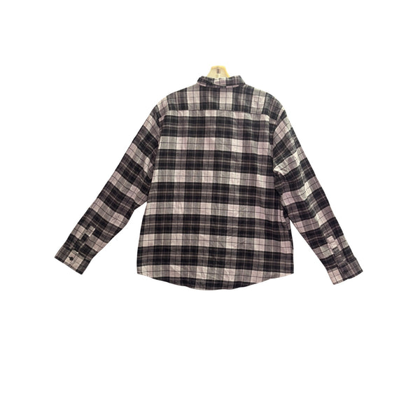 Dockers Mens Black/Gray Plaid Long Sleeve Button-Up Shirt Modern Fit Size XL
