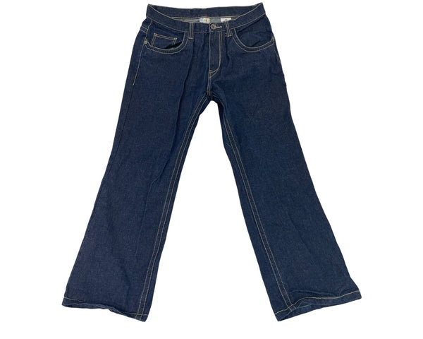 Miskeen Dark Wash Denim Jeans W/ Red Handprint Logo Flared Legs Sz 30R
